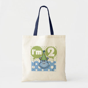 Hippo 2nd Birthday Tshirts and Gifts Tote Bag