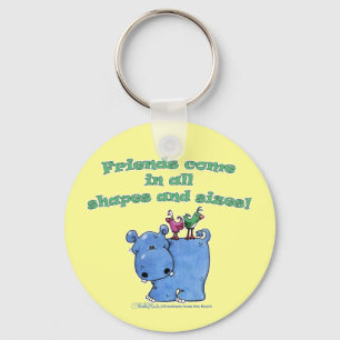 Hippo and Bird Friends Key Ring