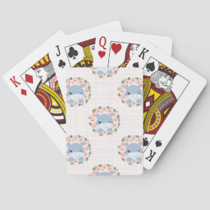 Hippo And Flower Tattoo Playing Cards