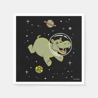 Hippo Animals In Space Napkin