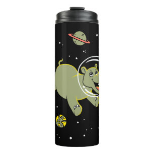 Hippo Animals In Space Thermal Tumbler