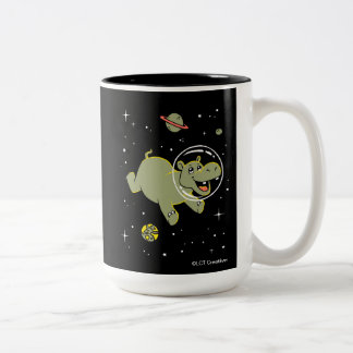 Hippo Animals In Space Two-Tone Coffee Mug