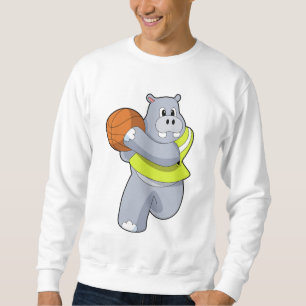 Hippo as Basketball player with Basketball.PNG Sweatshirt