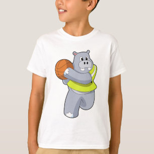 Hippo as Basketball player with Basketball.PNG T-Shirt