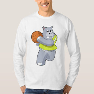 Hippo as Basketball player with Basketball.PNG T-Shirt
