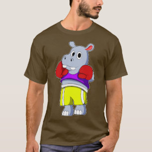 Hippo as Boxer with Boxing gloves T-Shirt