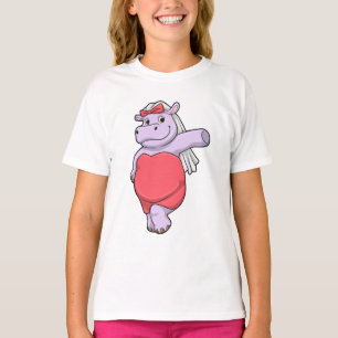 Hippo as Bride with Veil & Bow T-Shirt