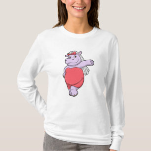 Hippo as Bride with Veil & Bow T-Shirt