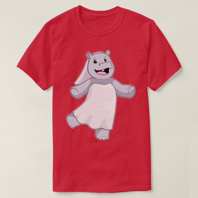 Hippo as Bride with Veil T-Shirt (Design Front)