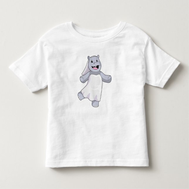 Hippo as Bride with Veil Toddler T-Shirt (Front)