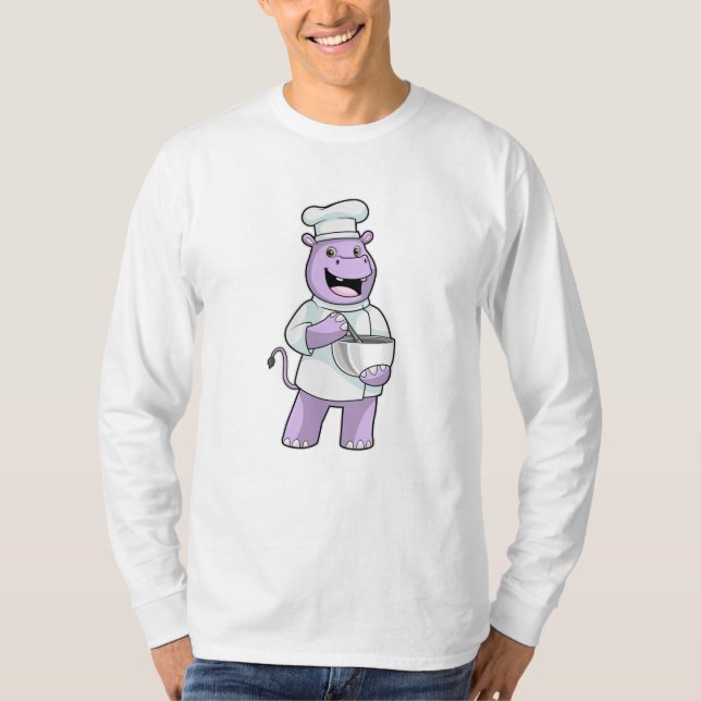 Hippo as Chef with Bowl T-Shirt (Front)