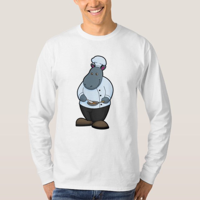 Hippo as Cook with Pan T-Shirt (Front)