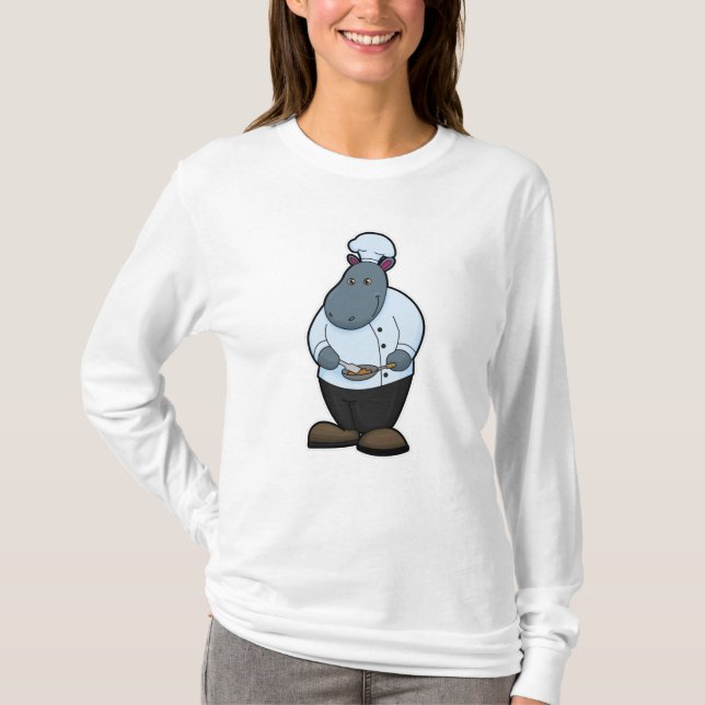 Hippo as Cook with Pan T-Shirt (Front)