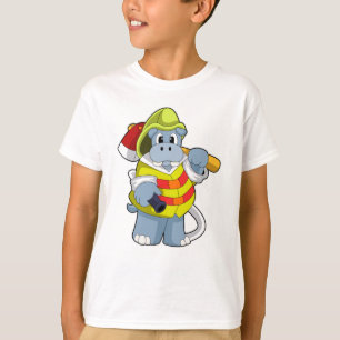 Hippo as Firefighter with Axe T-Shirt
