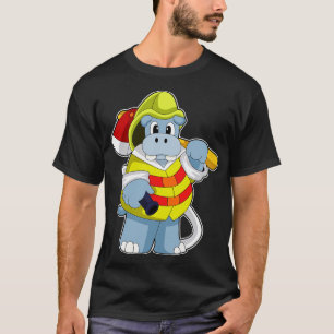Hippo as Firefighter with Axe T-Shirt