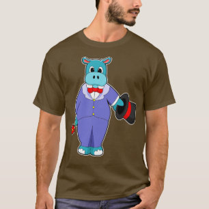 Hippo as Groom with Suit Rose T-Shirt