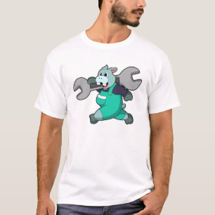 Hippo as Mechanic with Wrench T-Shirt