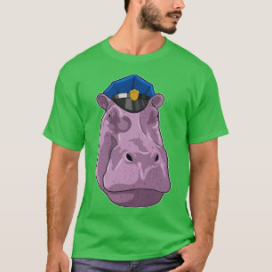 Hippo as Police officer Police T-Shirt