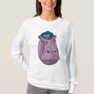 Hippo as Police officer Police T-Shirt
