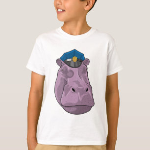 Hippo as Police officer Police T-Shirt
