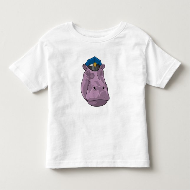 Hippo as Police officer Police Toddler T-Shirt (Front)