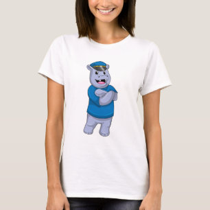 Hippo as Police officer with Police hat T-Shirt