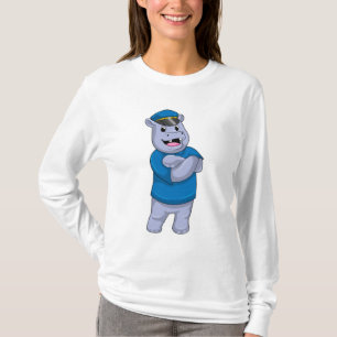 Hippo as Police officer with Police hat T-Shirt