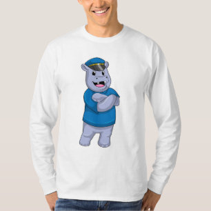 Hippo as Police officer with Police hat T-Shirt
