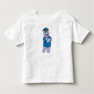 Hippo as Police officer with Police hat Toddler T-Shirt