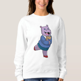Hippo as Secretary with Notepad Sweatshirt