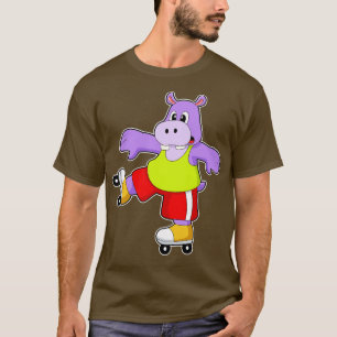 Hippo as Skater with Inline skates T-Shirt