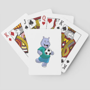 Hippo as Soccer player with Soccer Playing Cards