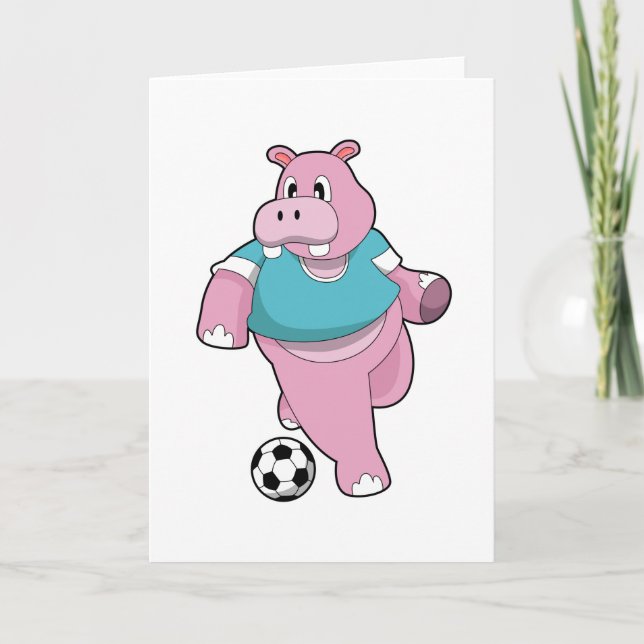 Hippo as Soccer player with Soccer.PNG Card (Front)