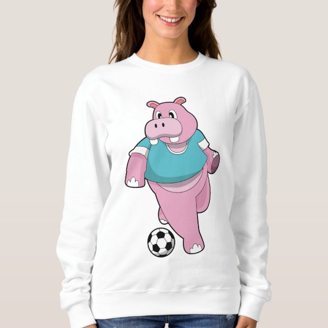 Hippo as Soccer player with Soccer.PNG Sweatshirt (Front)