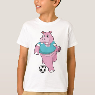 Hippo as Soccer player with Soccer.PNG T-Shirt