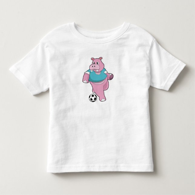 Hippo as Soccer player with Soccer.PNG Toddler T-Shirt (Front)