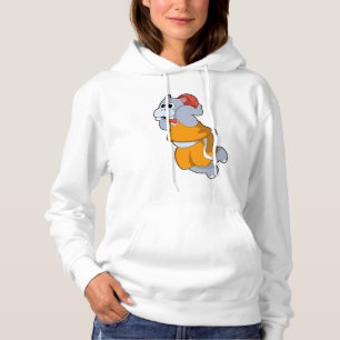 Hippo at Basketball Sports Hoodie