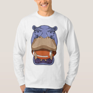 Hippo at Football Sports T-Shirt