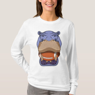 Hippo at Football Sports T-Shirt