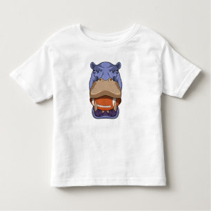 Hippo at Football Sports Toddler T-Shirt