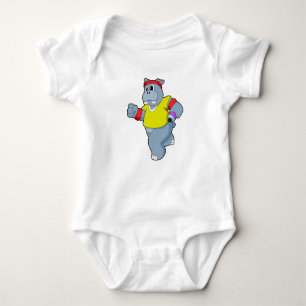 Hippo at Running Baby Bodysuit