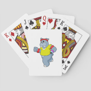 Hippo at Running Playing Cards
