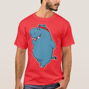 Hippo at Running with Head T-Shirt