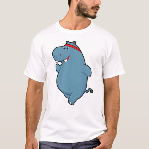 Hippo at Running with Headband T-Shirt