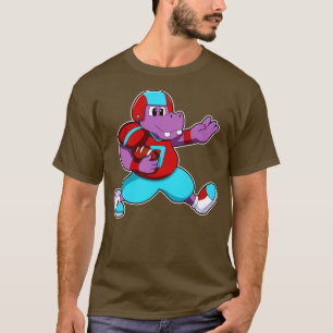 Hippo at Sports with Helmet T-Shirt