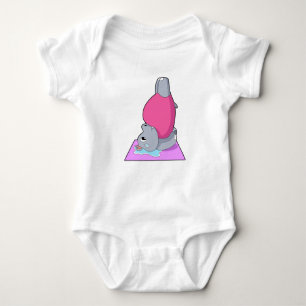 Hippo at Yoga Fitness Baby Bodysuit