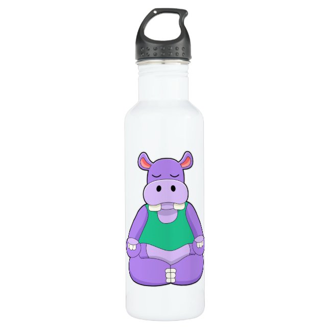 Hippo at Yoga in Sitting 710 Ml Water Bottle (Front)