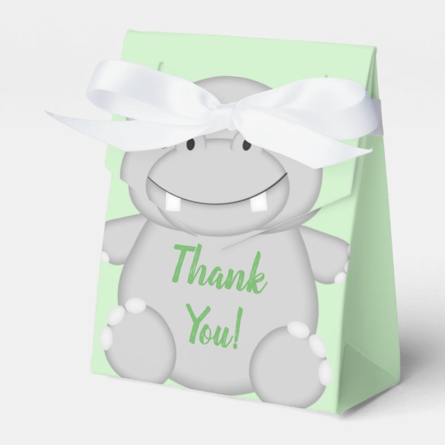 Hippo Baby Shower Favour Box (Front Side)