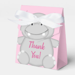 Hippo Baby Shower Pink Favour Box
