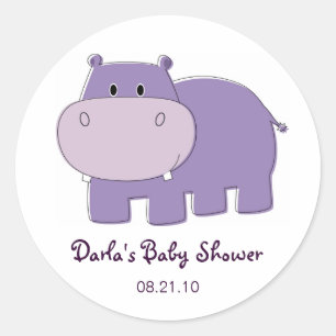Hippo Baby Shower Stickers